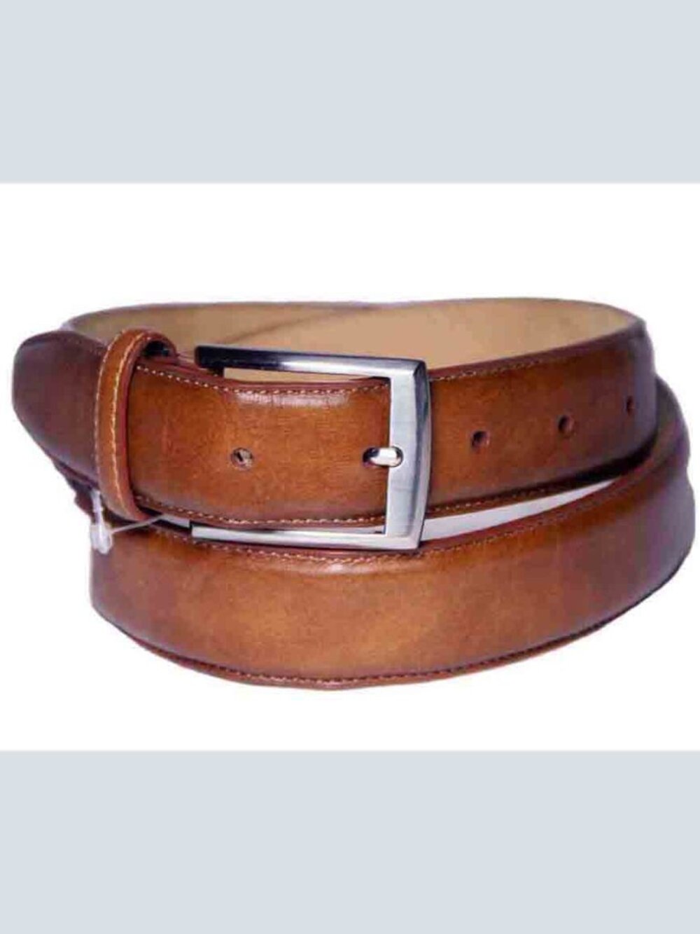 Tasso Elba Dress Belt Tan Coated Leather Men's Size 32 (FITS 30)
